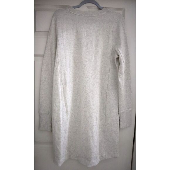Athleta 659310 Women's Sz L/Tall Fog Gray Heather Coaster Luxe Sweatshirt Dress - Picture 2 of 16